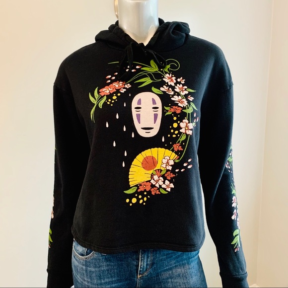 Spirited Away Official Tops - Official Spirited Away Cropped Hoodie (Medium)